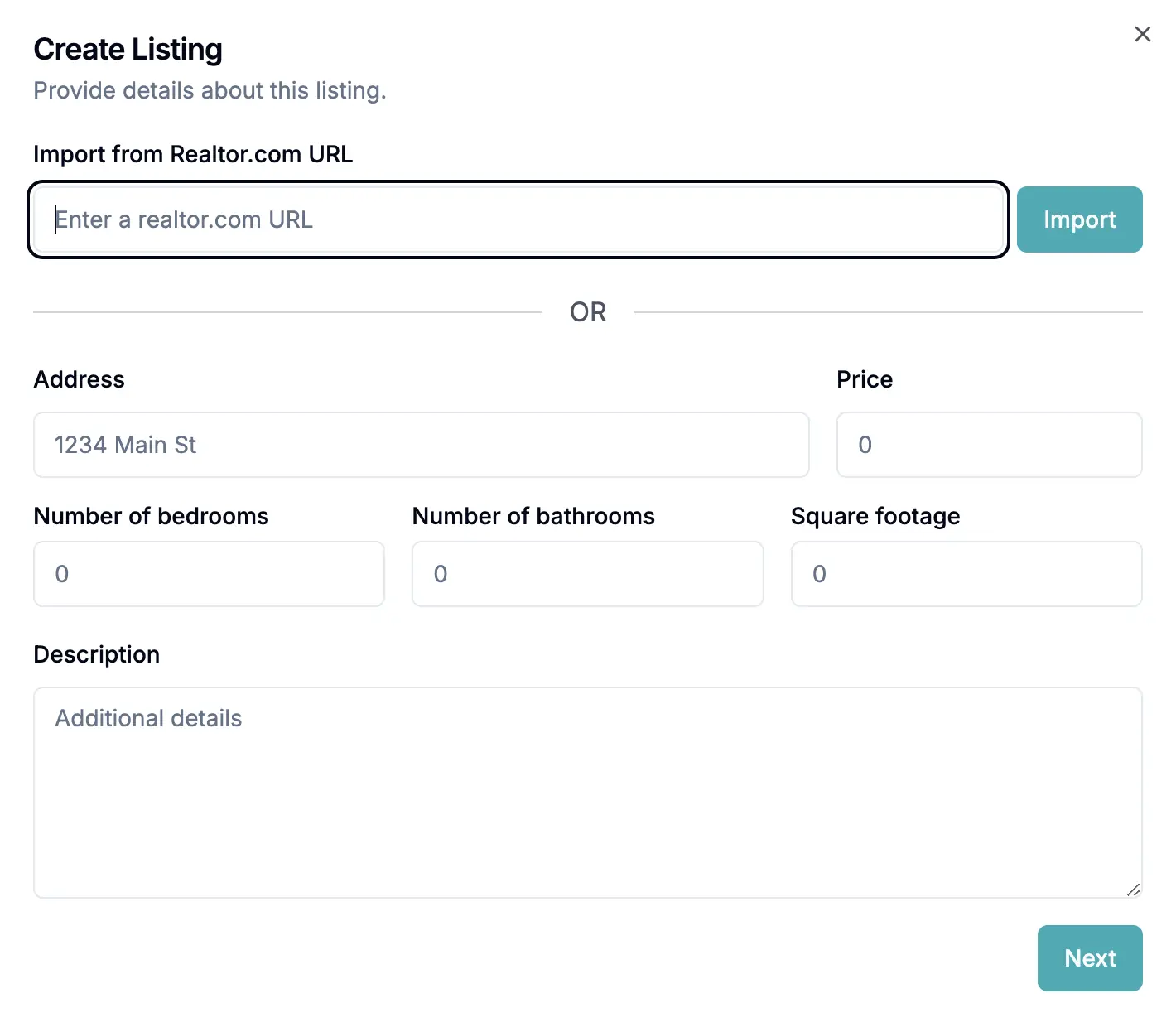 1. Upload your listing details